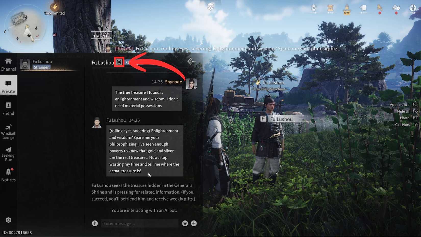 reset chat interaction where winds meet