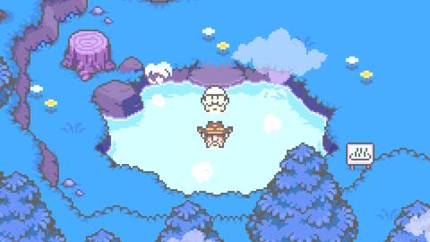 Resting in a hot springs in Mother 3