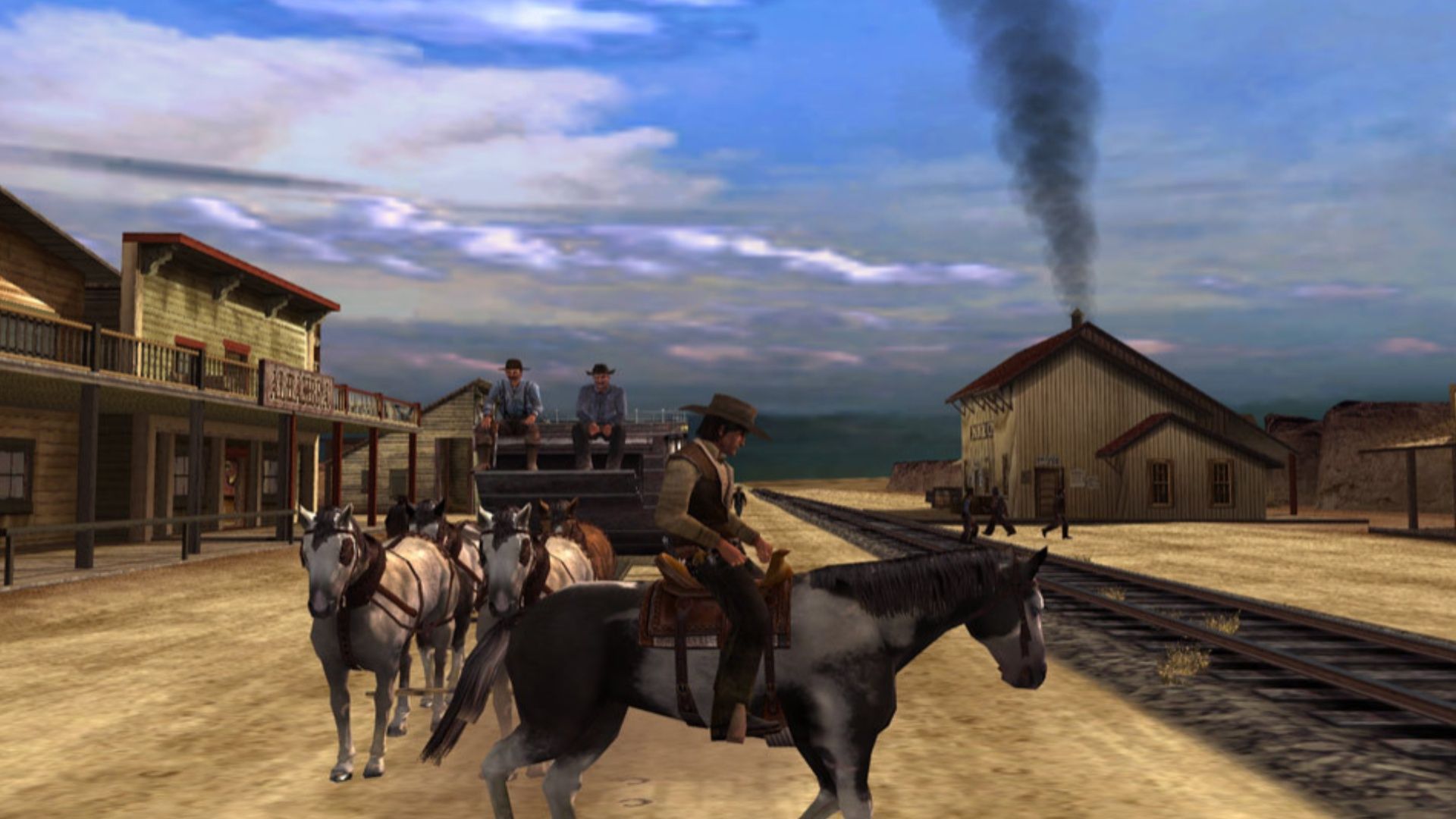 Riding a horse in Gun (2005)