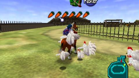 Riding a horse in The Legend of Zelda Ocarina of Time