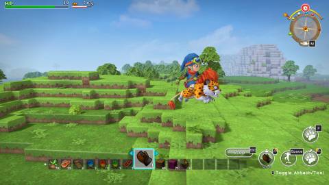 Riding a mount in Dragon Quest Builders (2016)