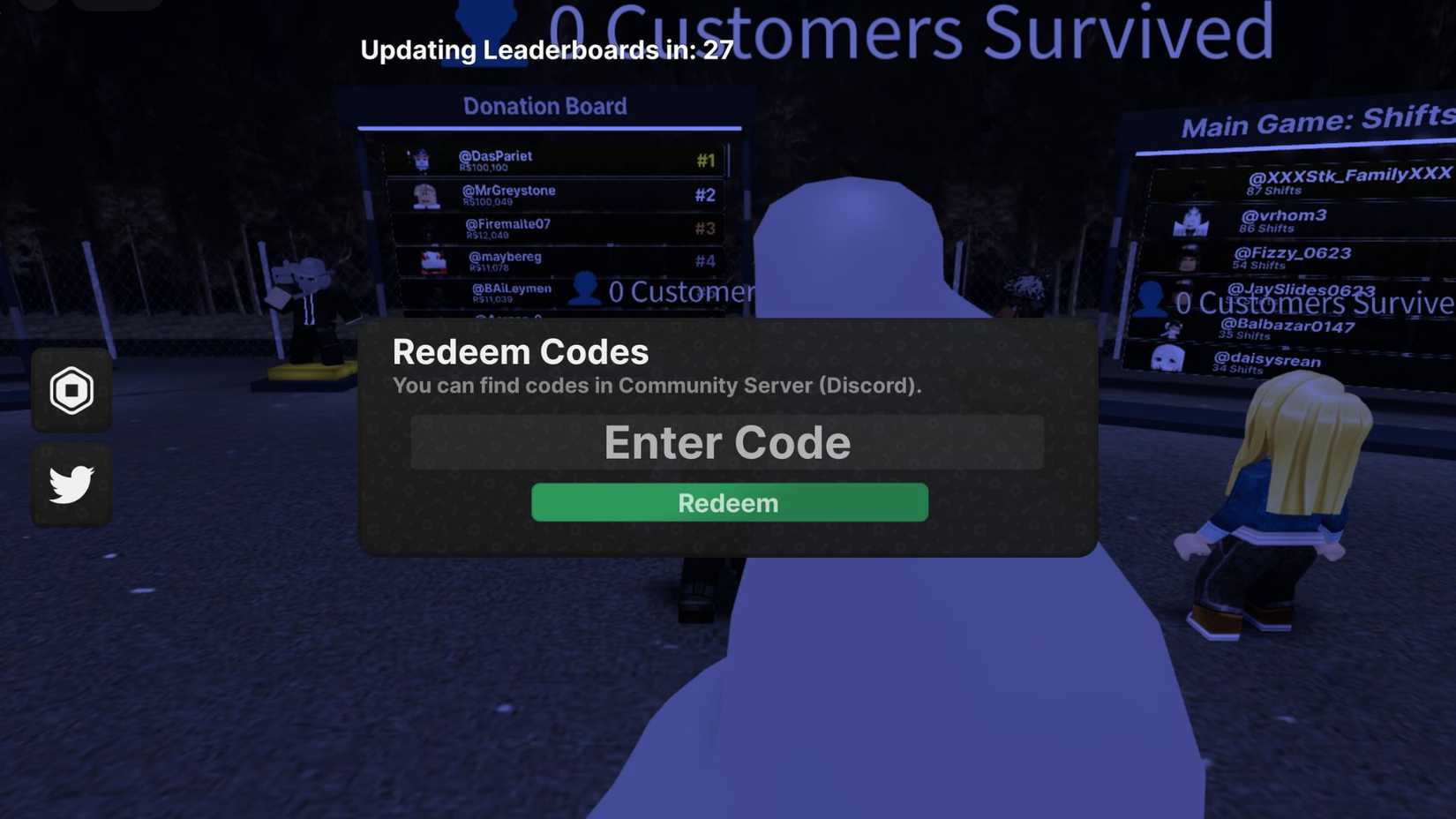 Road-Side Shawarma the codes tab