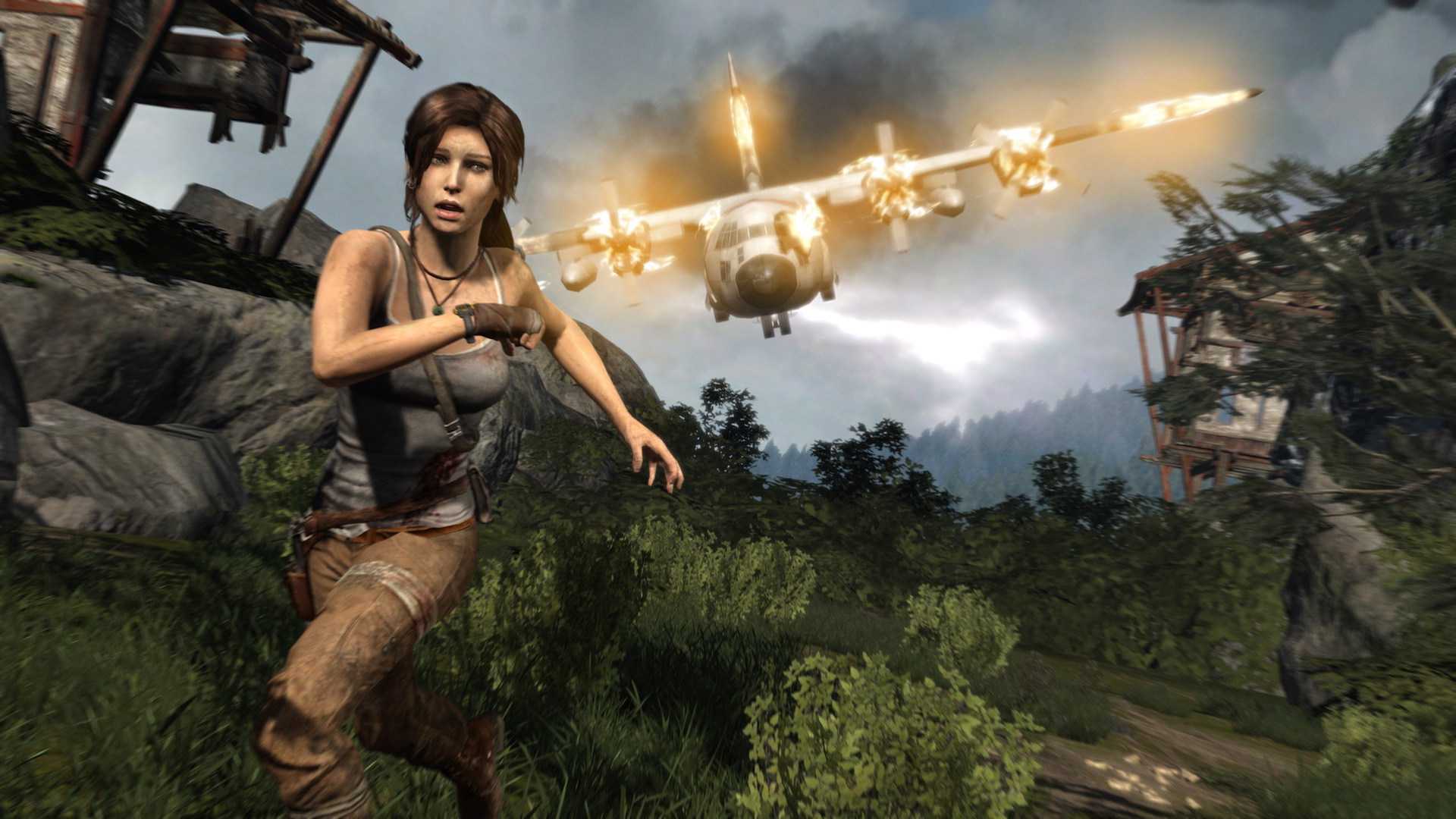 Running from a plane in Tomb Raider (2013)