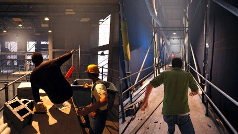 Running through a construction site level in A Way Out