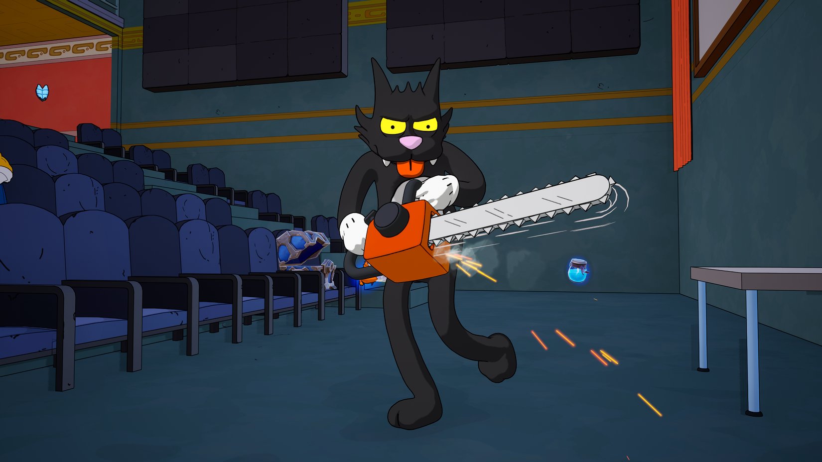 scratchy and the cartoon chainsaw