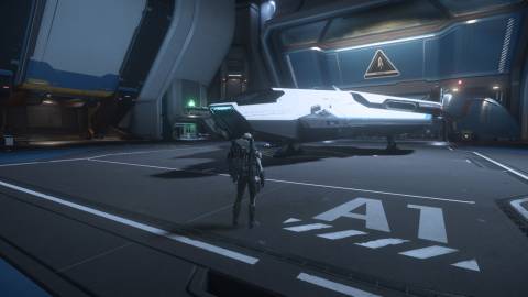 Star Citizen Docked Crusader Ship