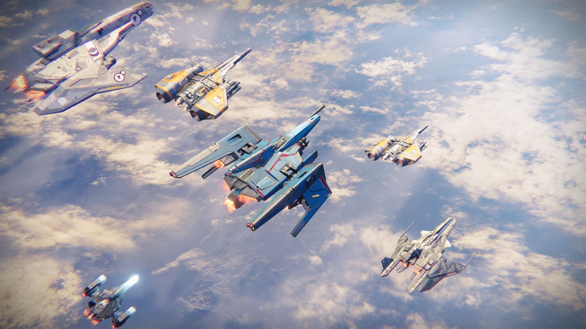 Ships flying in Destiny (2014)