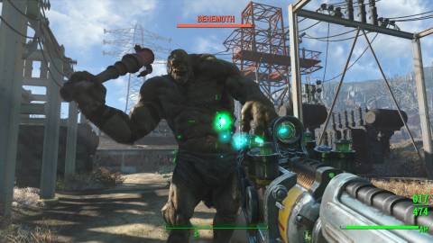 Shooting a mutant in Fallout 4