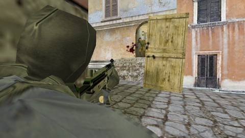 Shooting an enemy in Counter-Strike