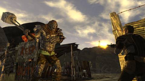 Shooting an enemy in Fallout New Vegas