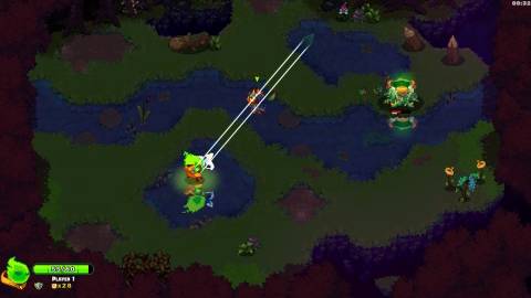 Shooting enemies in Ember Knights