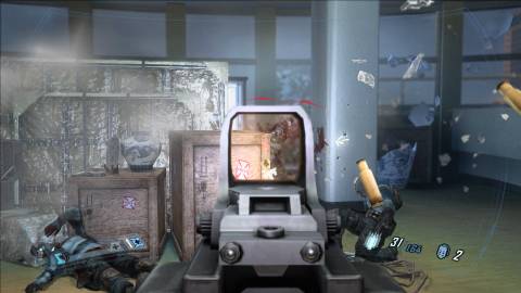 Shooting enemies in Fear 2 Project Origin