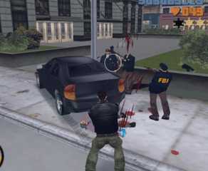 Shooting enemies in Grand Theft Auto 3
