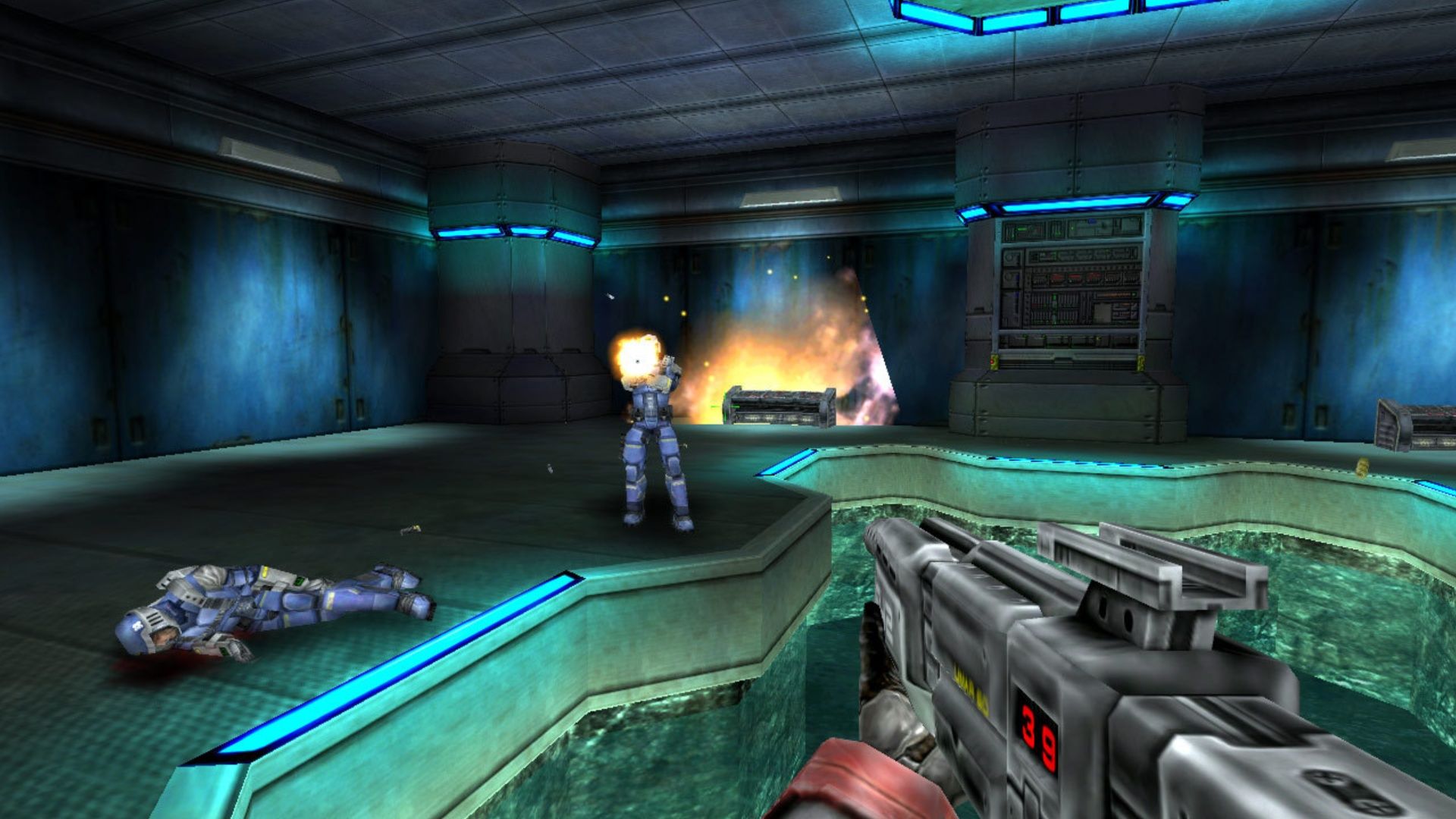 Shooting enemies in Red Faction