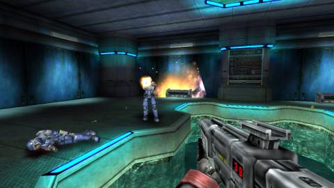 Shooting enemies in Red Faction