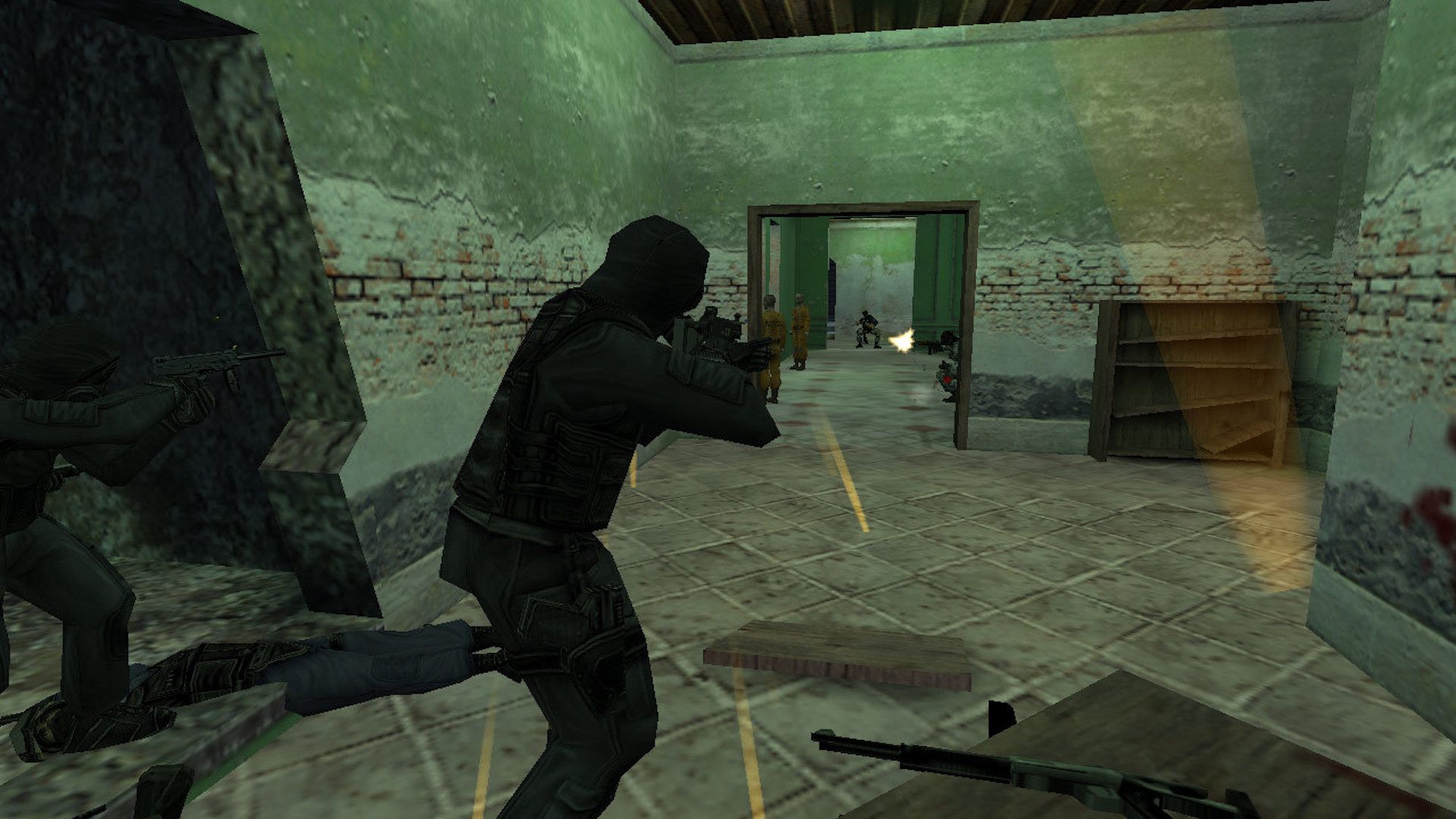 Shooting enemies inside in Counter-Strike