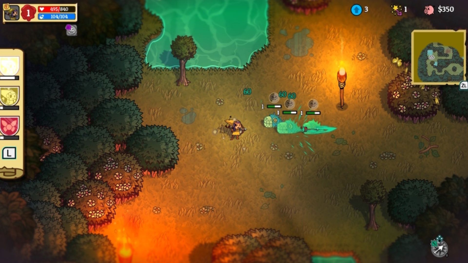 Shooting enemies with a bow in Nobody Saves the World