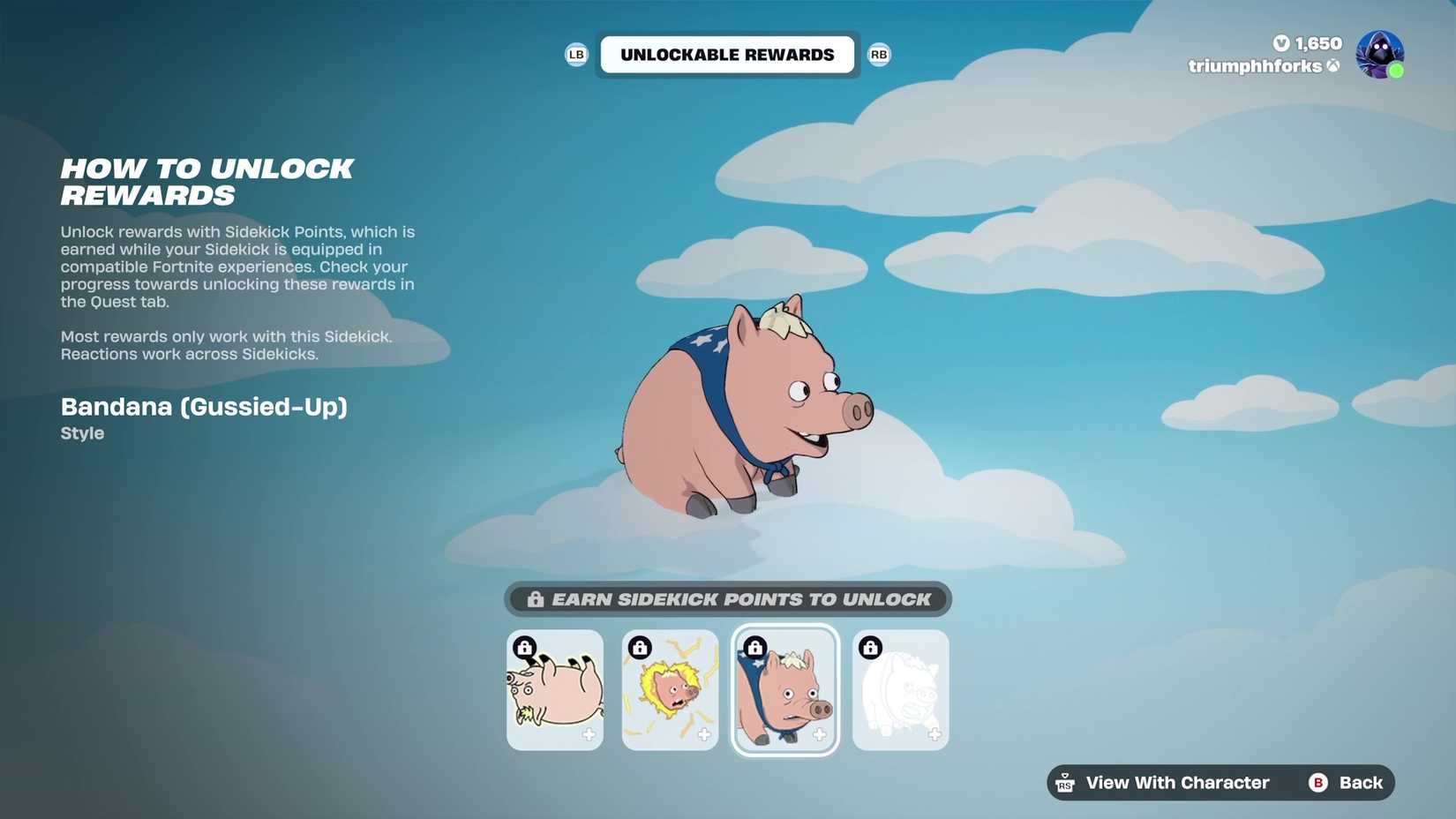 sidekick cosmetics fortnite spider pig