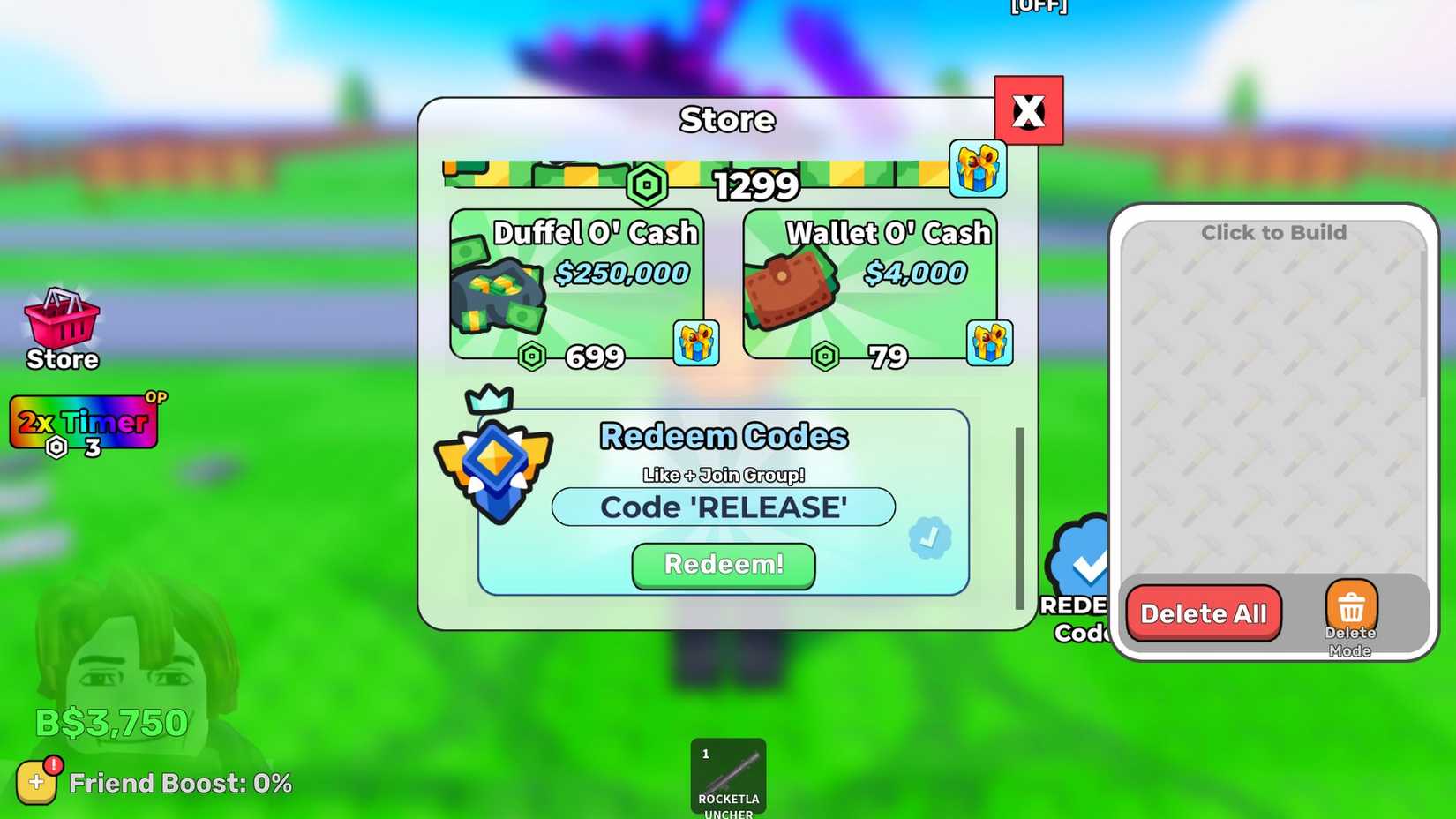 Sink a Ship - the codes tab