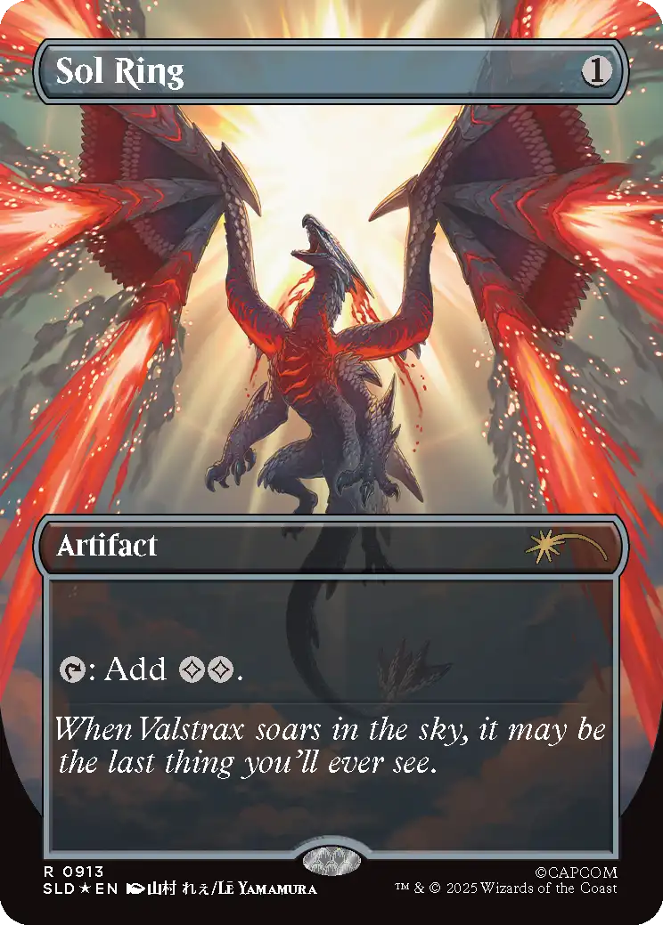 Ilustrasi Sol Ring Secret Lair Monster Hunter yang dikritik