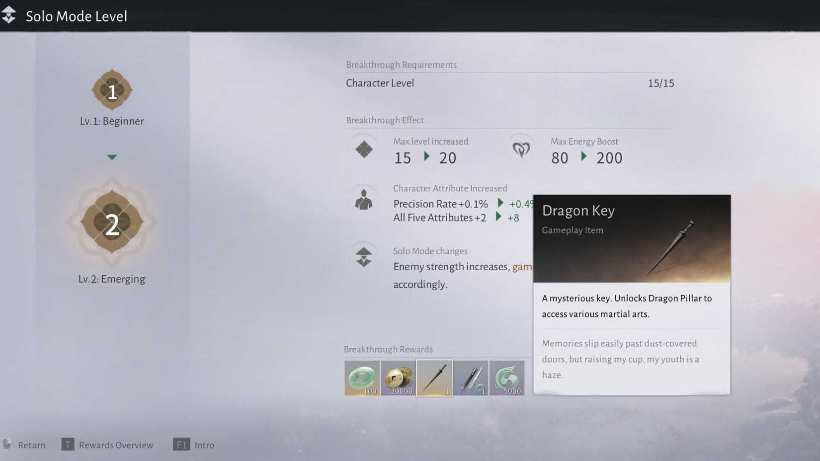 Solo Mode Level Where Winds Meet