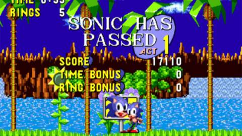 Sonic completes Level 1 - Sonic The Hedgehog