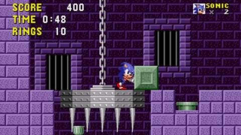 Sonic pushing a block - Sonic The Hedgehog