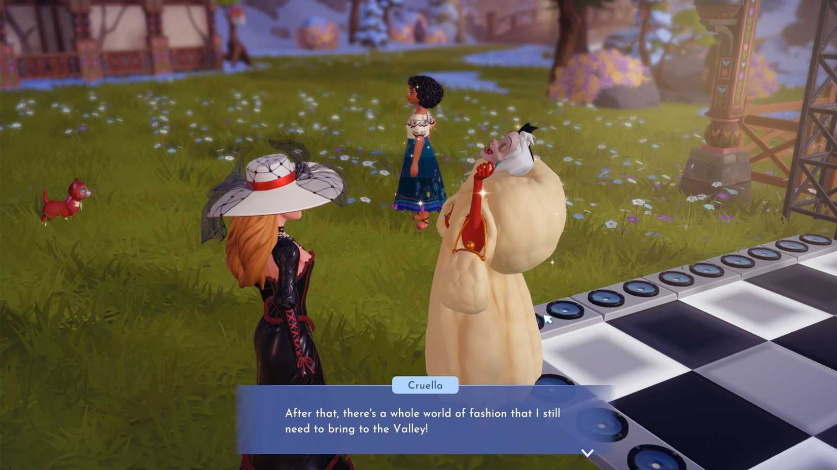speak with cruella after the fashion show in ddv disney dreamlight valley