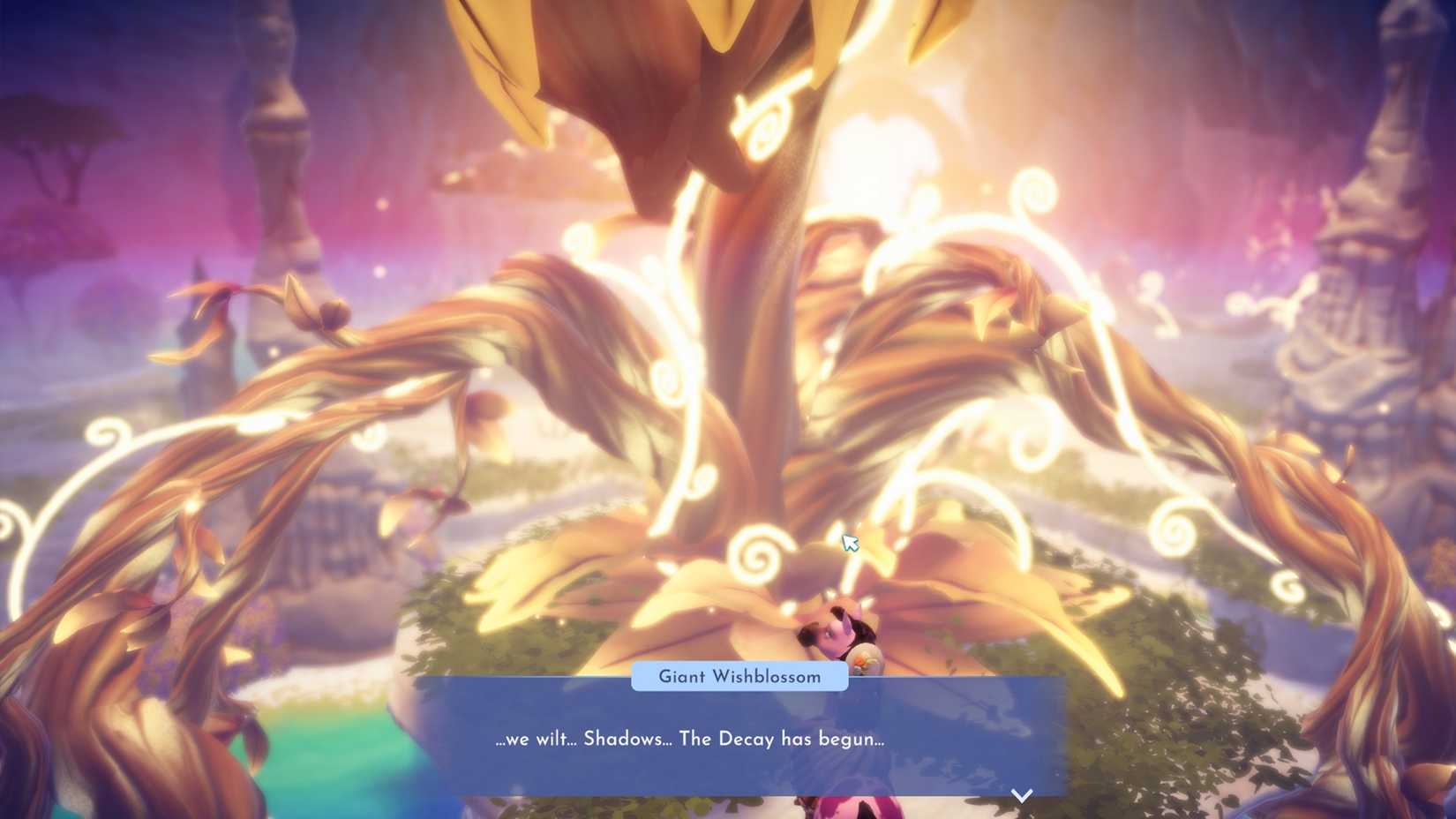 speak with giant wishblossom in ddv disney dreamlight valley
