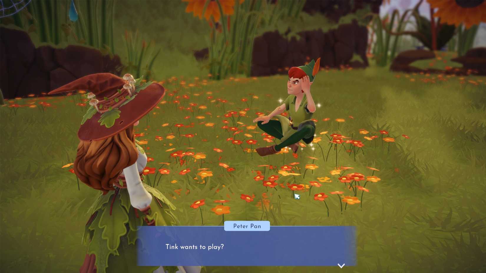 speakw ith peter pan in ddv disney dreamlight valley