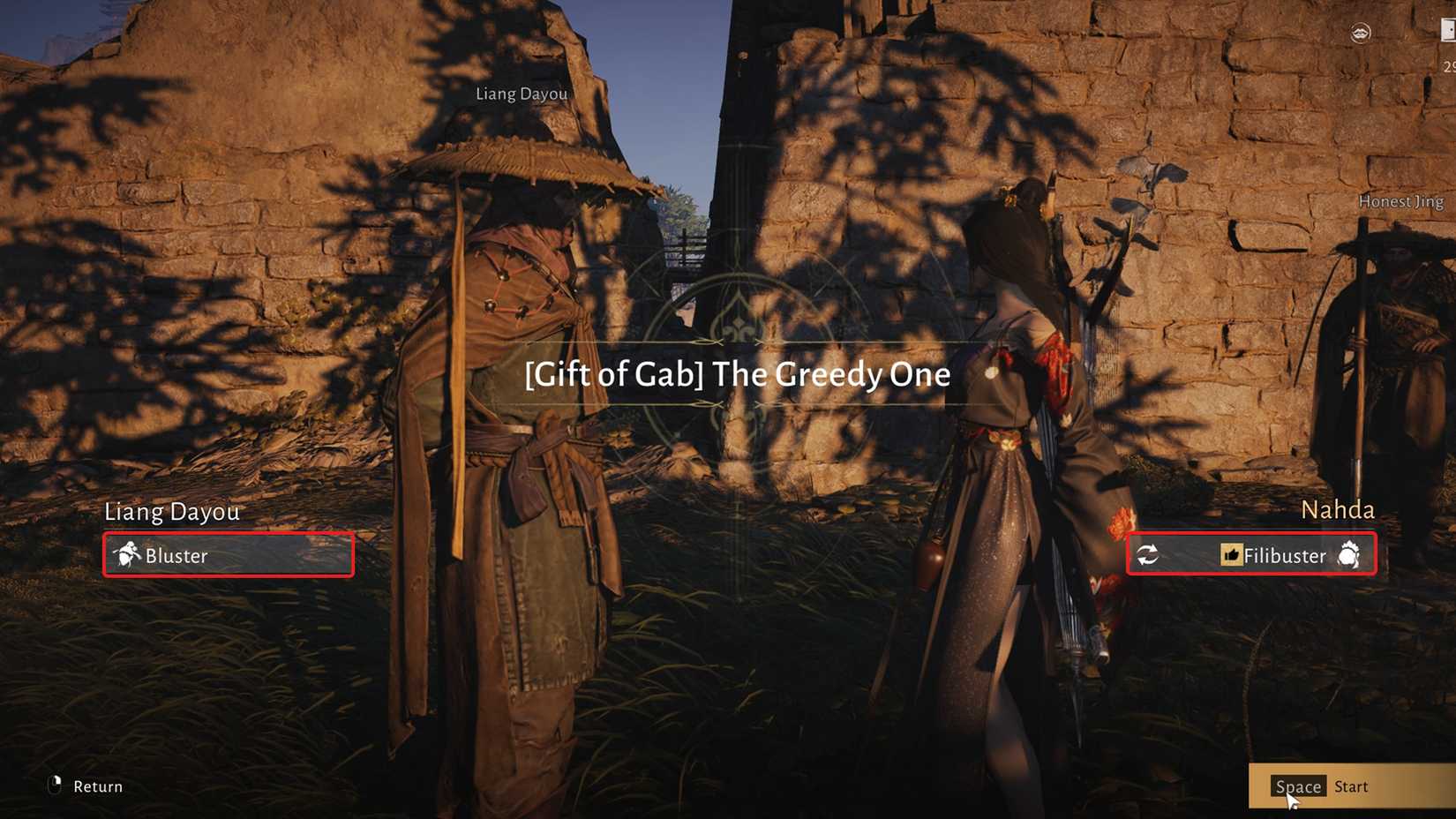 start debating and choose a gift of gib style in wwm where winds meet