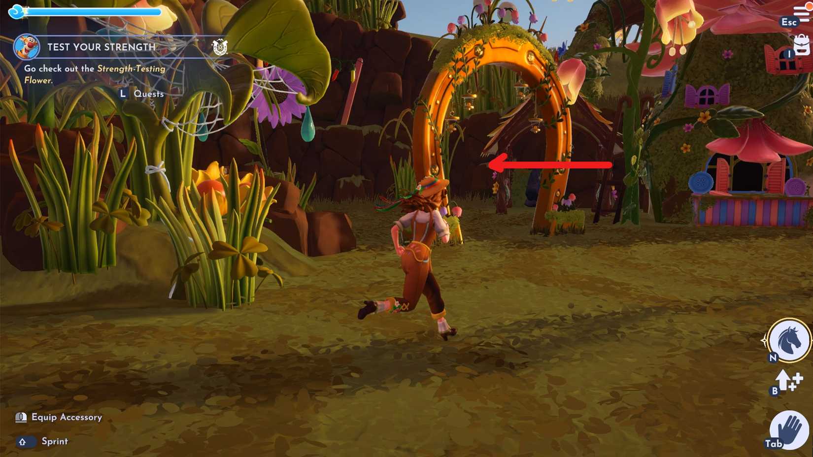 strength testing flower location in ddv disney dreamlight valley