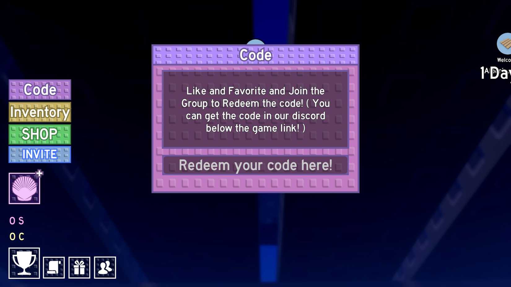 Survive on a Raft - the codes tab