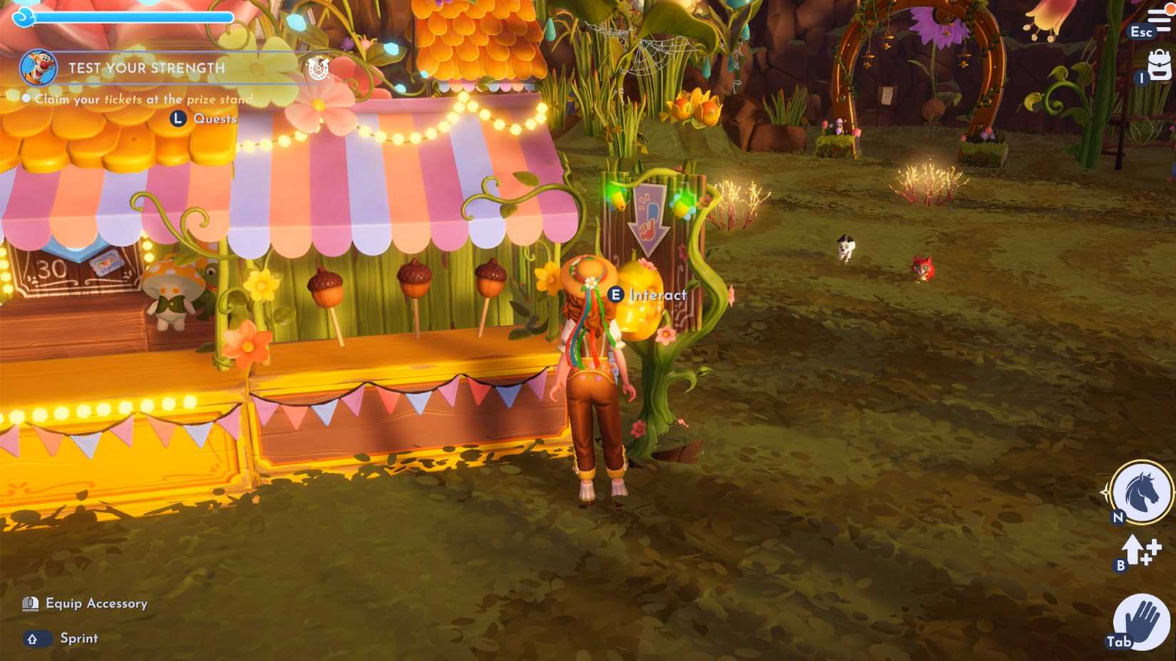 take tickets from prize stand in ddv disney dreamlight valley