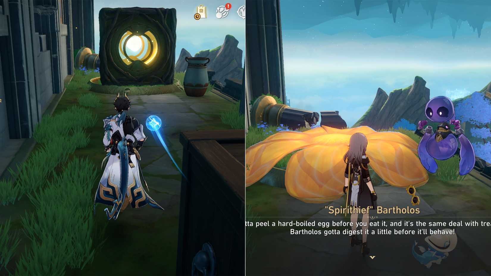 talk with spirithief bartholos in hsr honkai star rail