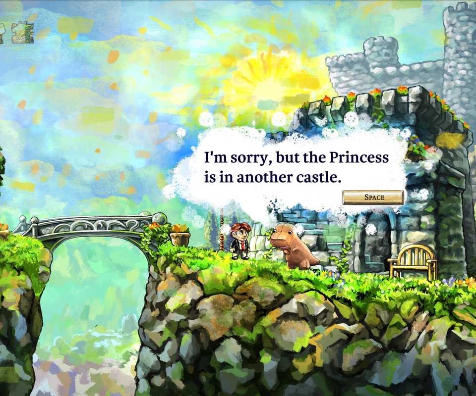 Talking to an NPC in Braid