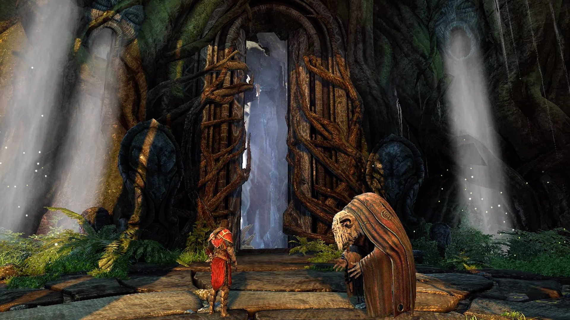 Talking to an NPC in Castlevania Lords Of Shadow