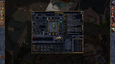 The character menu in Baldur’s Gate (1998)