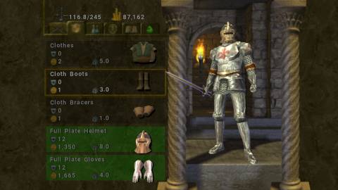 The equipment menu in Baldur's Gate Dark Alliance