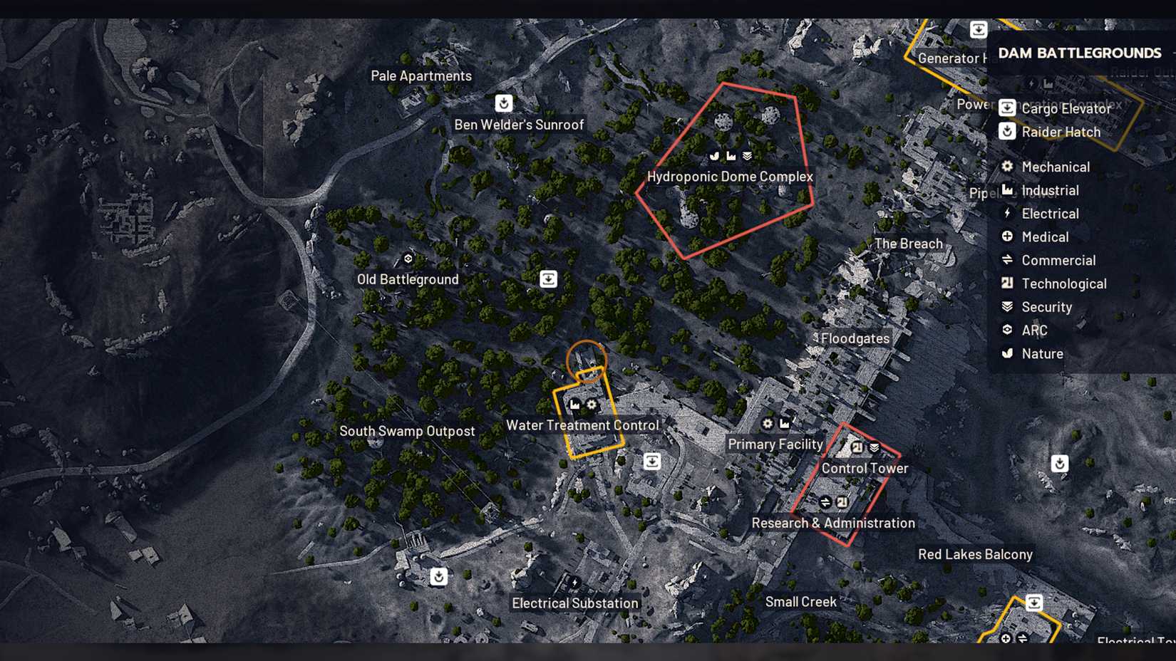 The Flood Spill Intake near the Swamp location in ARC Raiders