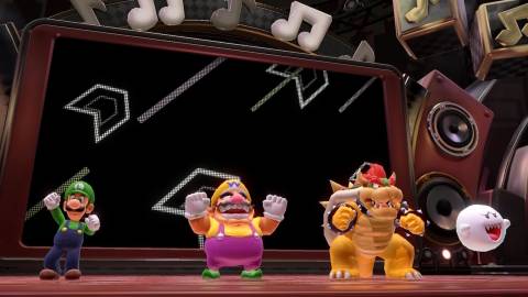 The reward screen in Super Mario Party