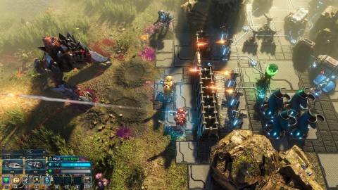 The Riftbreaker defending base