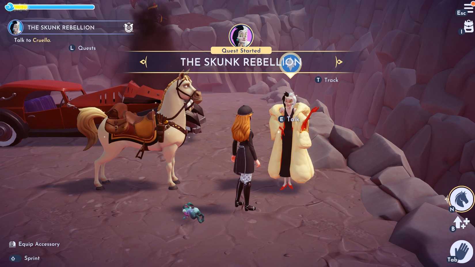 the skunk rebellion quest in ddv disney dreamlight valley