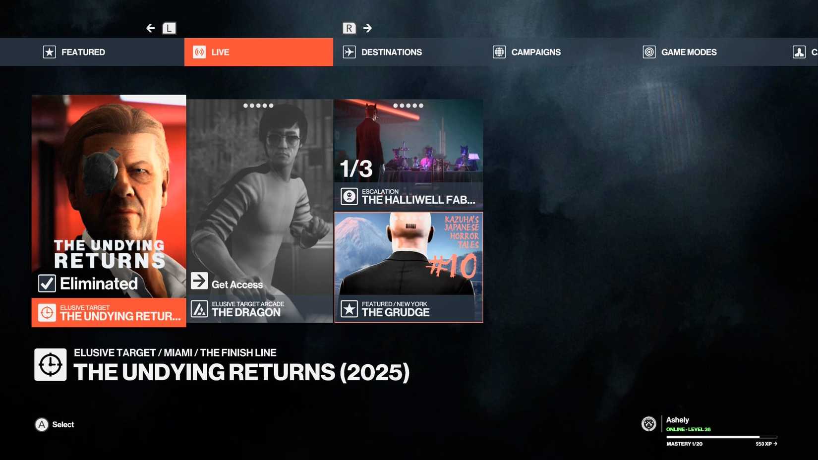 The Undying Returns Mission complete hitman