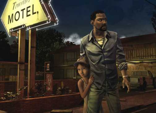 The Walking Dead - Lee protecting Clementine