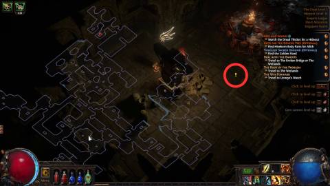 through sacred ground golden hand location quest marker path of exile