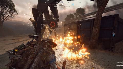 Throwing a Blaze Grenade at Leaper ARC Raiders