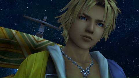 Tidus at night in Final Fantasy 10