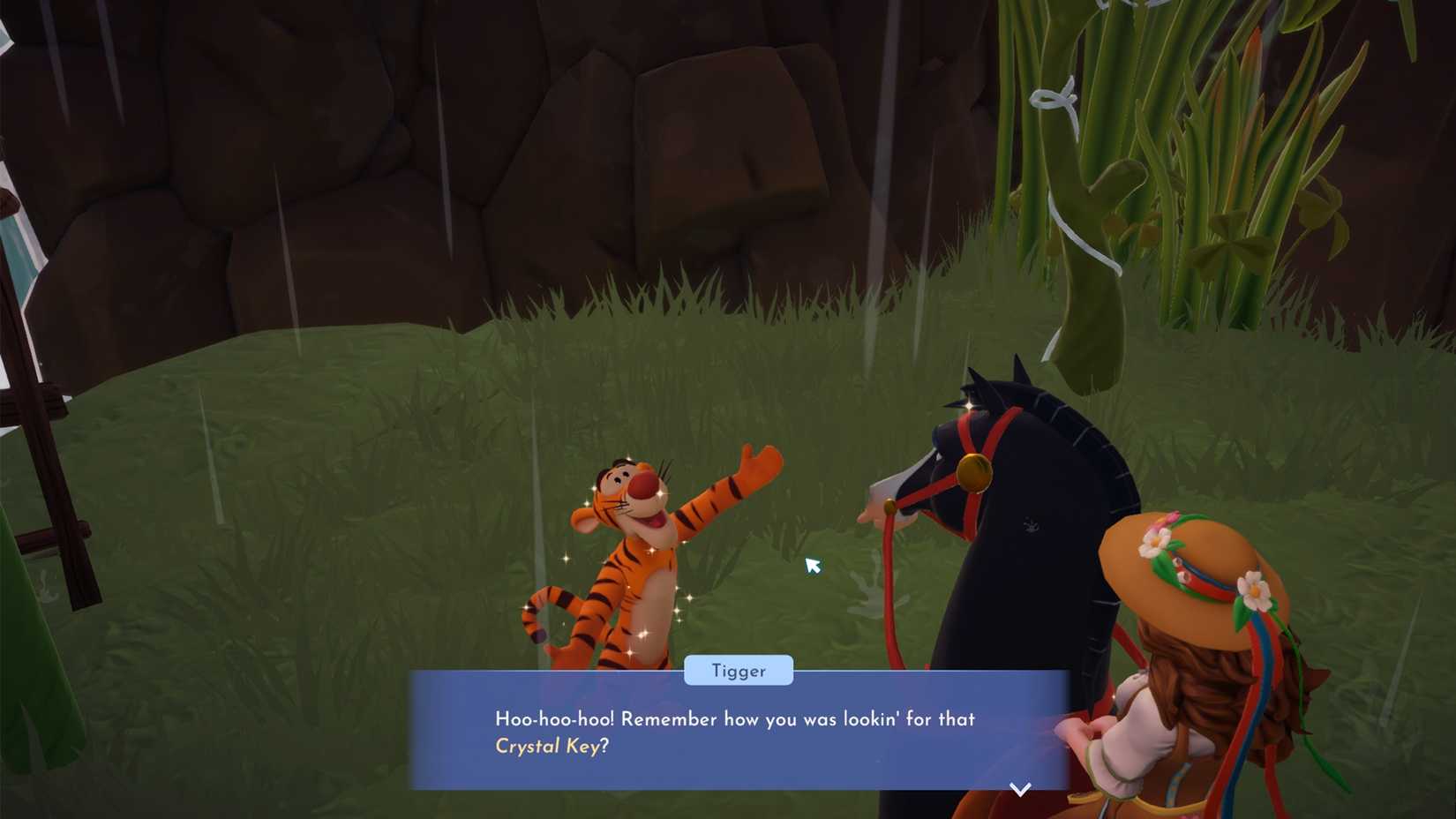 tigger talking about crystal key in ddv disney dreamlight valley