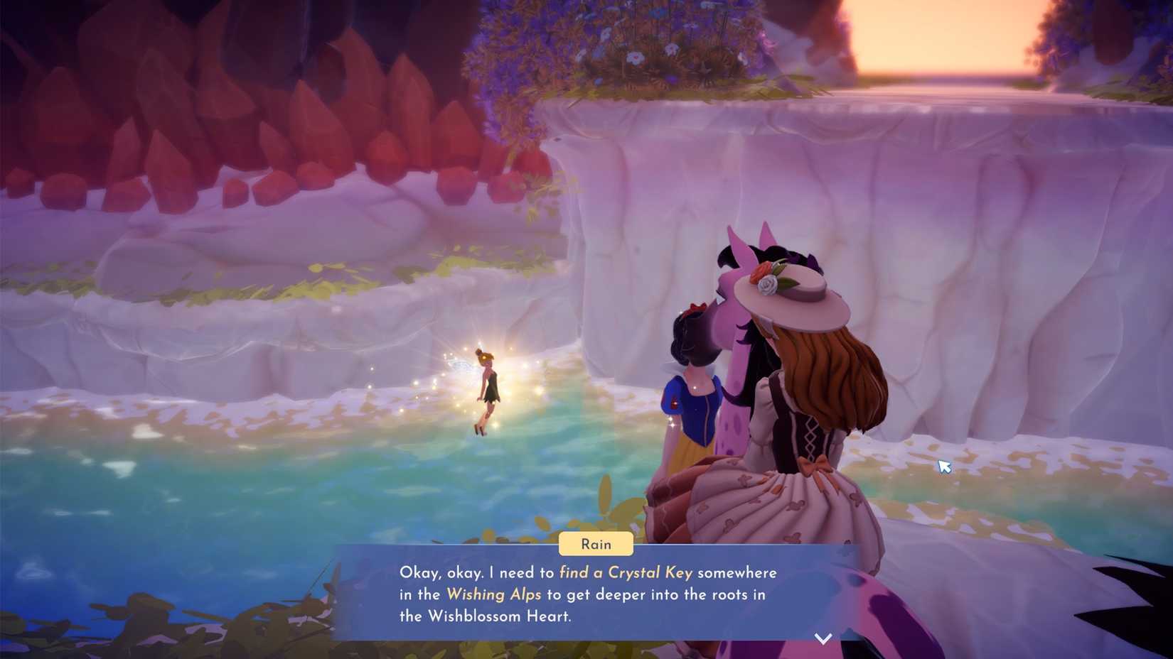 tinker bell asking for crystal key in ddv disney dreamlight valley